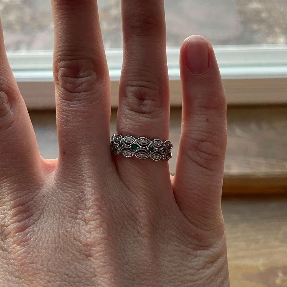 Diamond and Emerald Kay Jeweler Ring